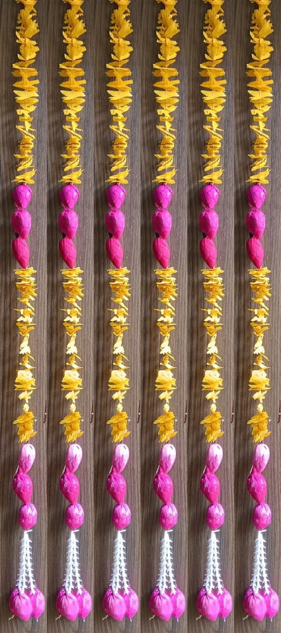 Nutts Handmade Decorative Paper Gajra Hanging | Traditional Decorative Hanging Paper Gajra for Home Entrance Decorations Hanging (PAPERG86-3)