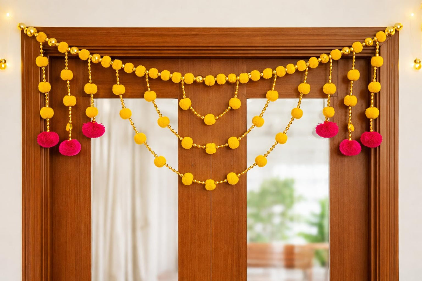 Sellplus Handcrafted Artificial Flower Decorative Bandhanwar | Traditional Bandhanwar Toran Hanging for Home Decorations Festive (Pack of 1) (BDHW375)