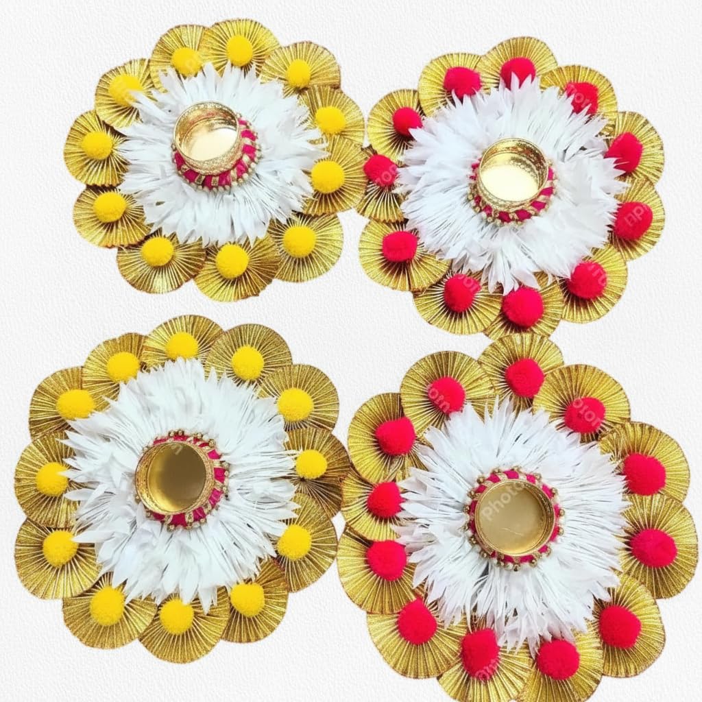 Sellplus Elegant Decorative Tealight Holder for Festival Pooja Home Decoration Wedding Mandir Decor Reusable Candle Holder(Pack of 1) (Tealight-396)