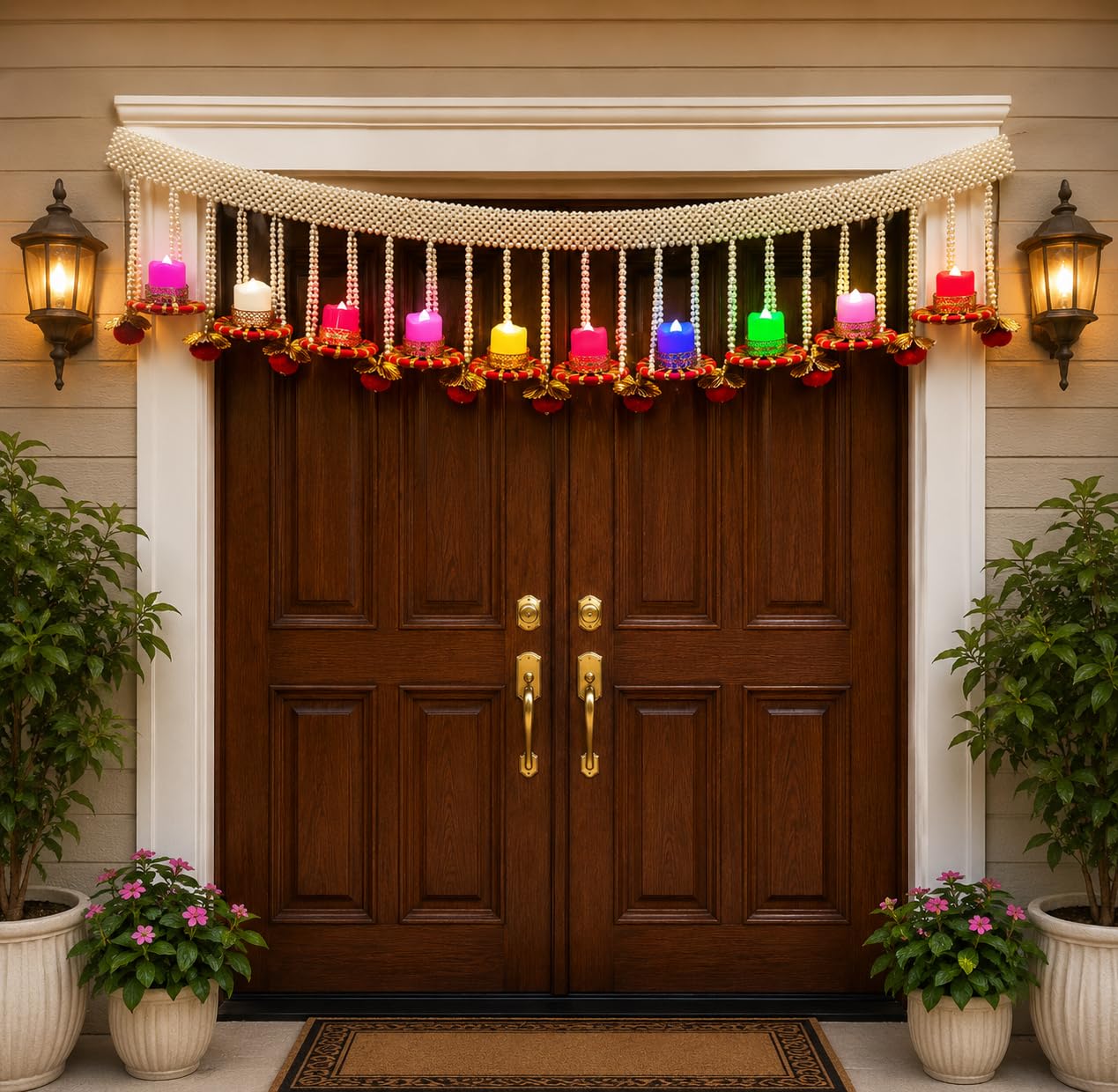 Sellplus Handmade Bandhanwar Toran Decorative | Festive Bandhanwar Toran Door Hanging for Diwali Ganesh Chaturthi Navratri Decoration (Pack of 1) (BDHW21)
