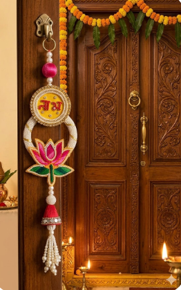 Nutts Handmade Hanging for Home Decorative Wall Hanging | Diwali Festival Pooja Room Entrance Door Pack of 2 (Small186)