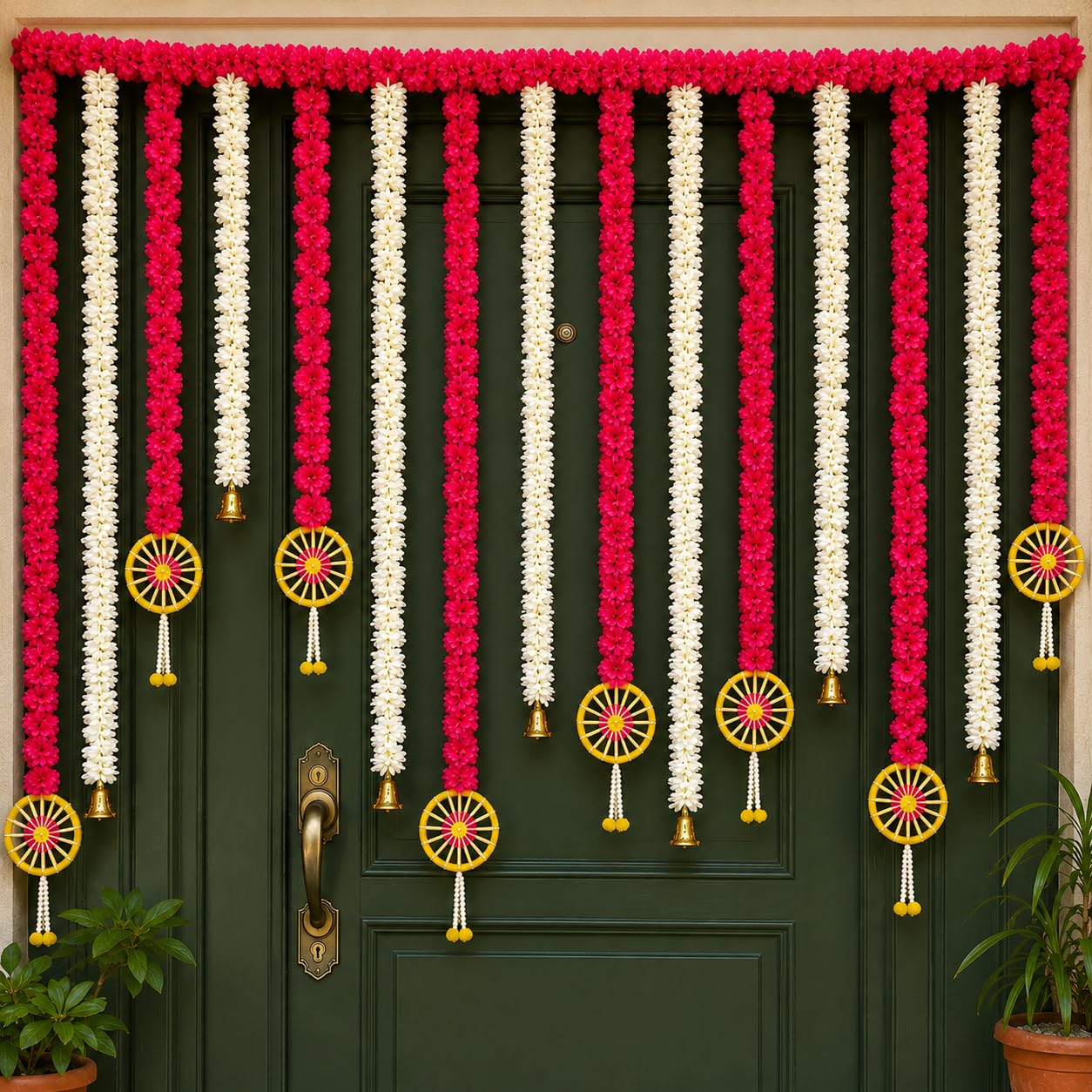 Sellplus Handmade Bandhanwar Decorative | Traditional Handmade Bandhanwar Door Hanging with Beads | Tassels for Home Temple Decor (Pack of 1) (BDHW525)