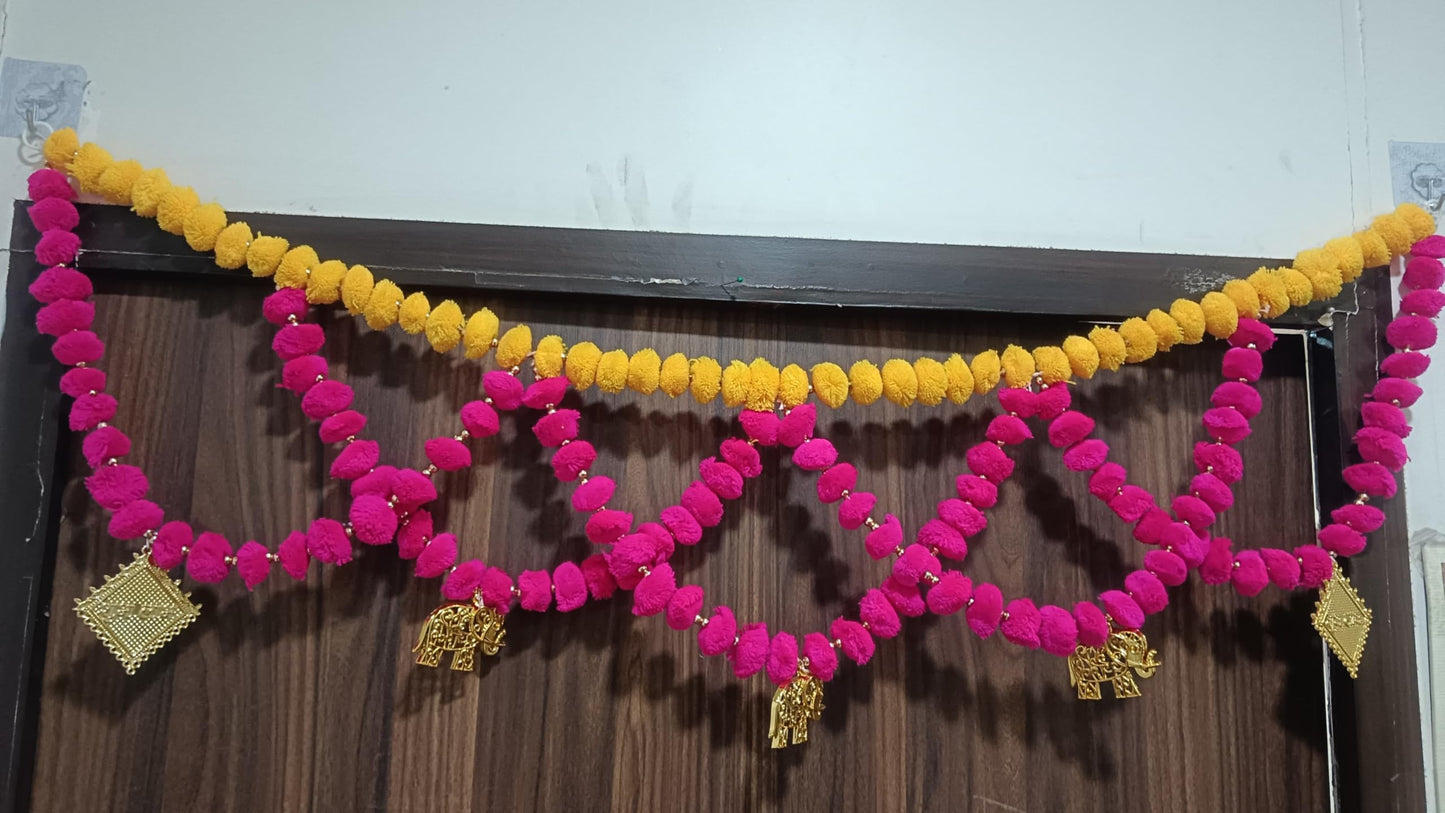 Sellplus Handcrafted Artificial Flower Multicolour Decorative Bandhanwar | Decorative Festival Bandhanwar Toran for Home Office and Mandir Entrance Decor Festive (Pack of 1) (BDHW441)
