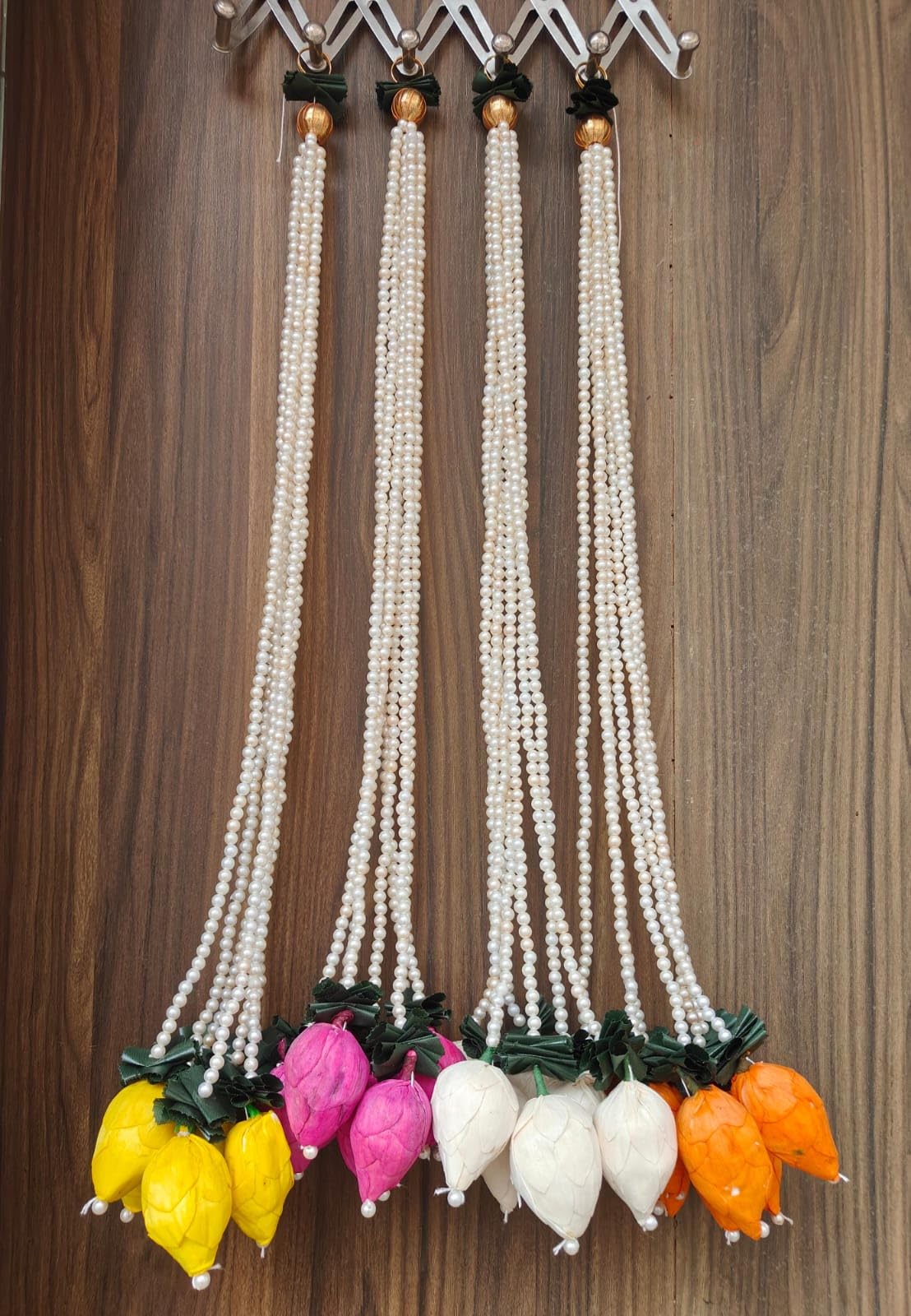 Nutts Handmade Decorative Paper Gajra Hanging | Traditional Floral Paper Gajra Hanging for Door Wall Mandir Festival Home Entrance Hanging Decorations (PAPERG79)
