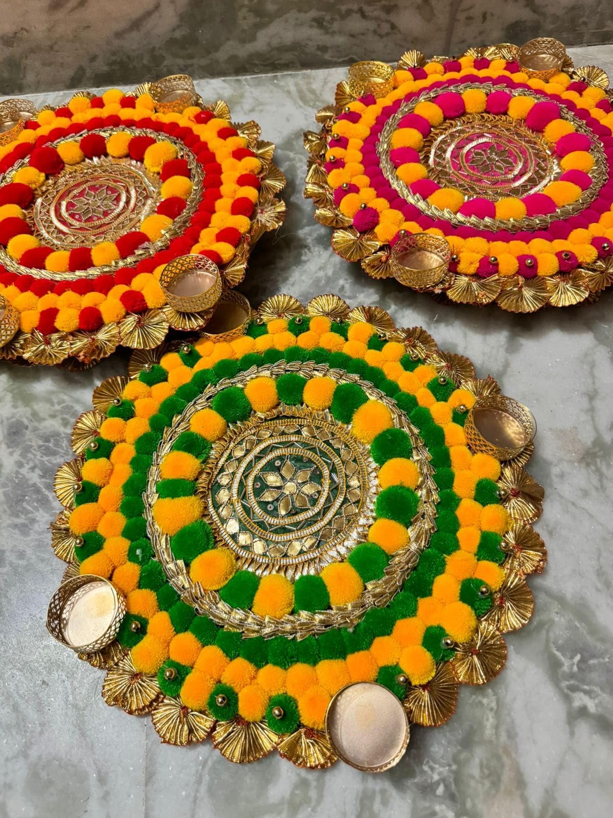 SellPlus Decorative Rangoli Set with Tlight Holder | Diwali Gift Diya | Decoration for Home | Office | Pooja | Diwali & All Special Festival Decor (Design 10)(Rang94)