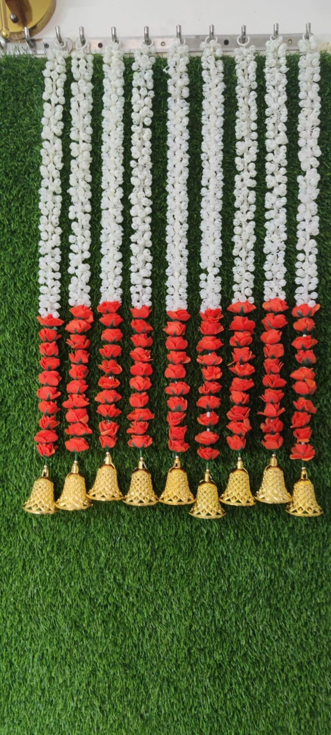 Nutts Handmade Decorative Mogra Bell Beads Hanging | Traditional Mogrra Hanging for Festival Decoration | Toran for Home Decor (MOGRAH10-2)