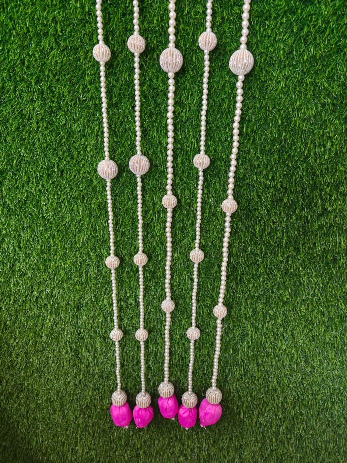 Nutts Handmade Decorative Paper Gajra Hanging | Traditional Designer White Paper Gajra Toran Hanging for Home Wedding Pooja Decoration (PAPERG125)