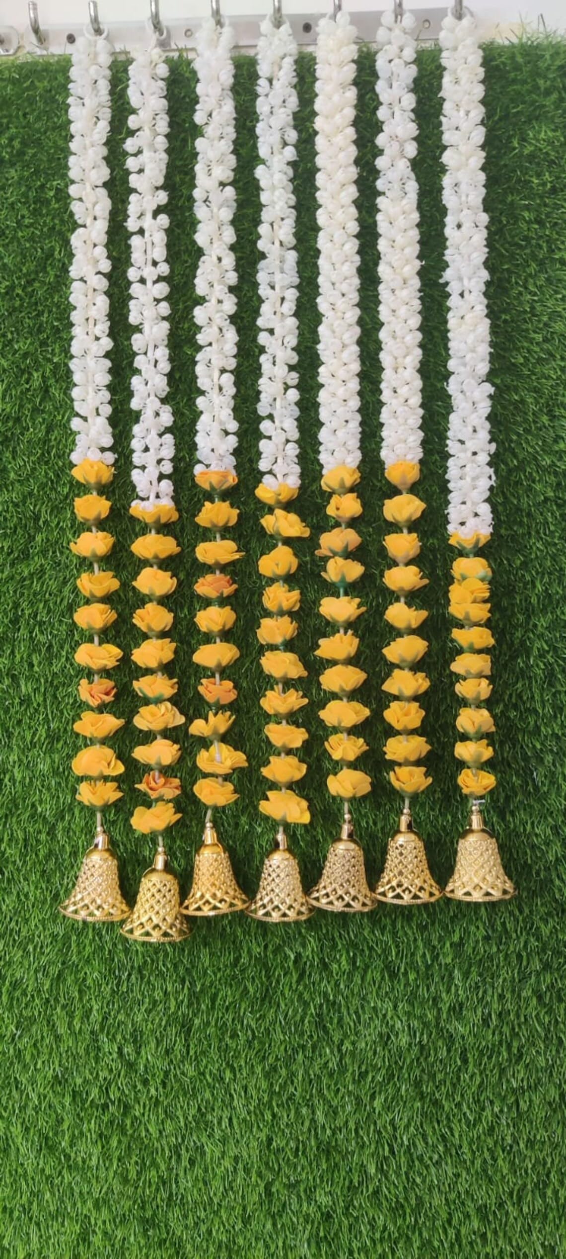 Nutts Handmade Decorative Mogra Bell Beads Hanging | Traditional Mogrra Hanging for Festival Decoration | Toran for Home Decor (MOGRAH10-1)
