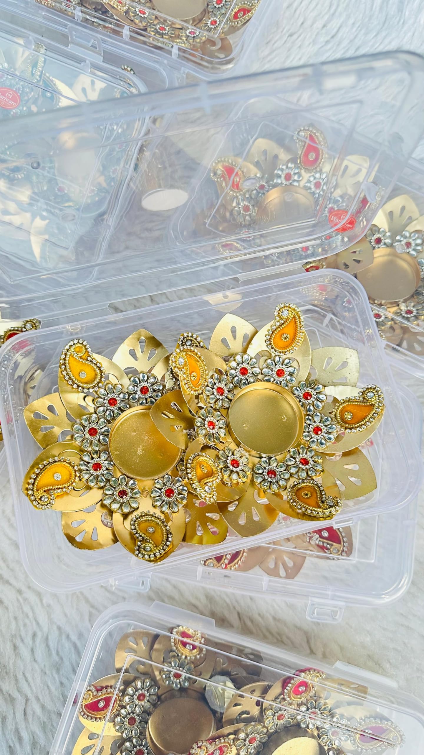 Sellplus Decorative Metal Booti Tealight Holder | Decoration for Home | Office | Diwali | Pooja | Diwali & All Special Festival Decor (Design 2) (Pack of 2) (Tealight-247)