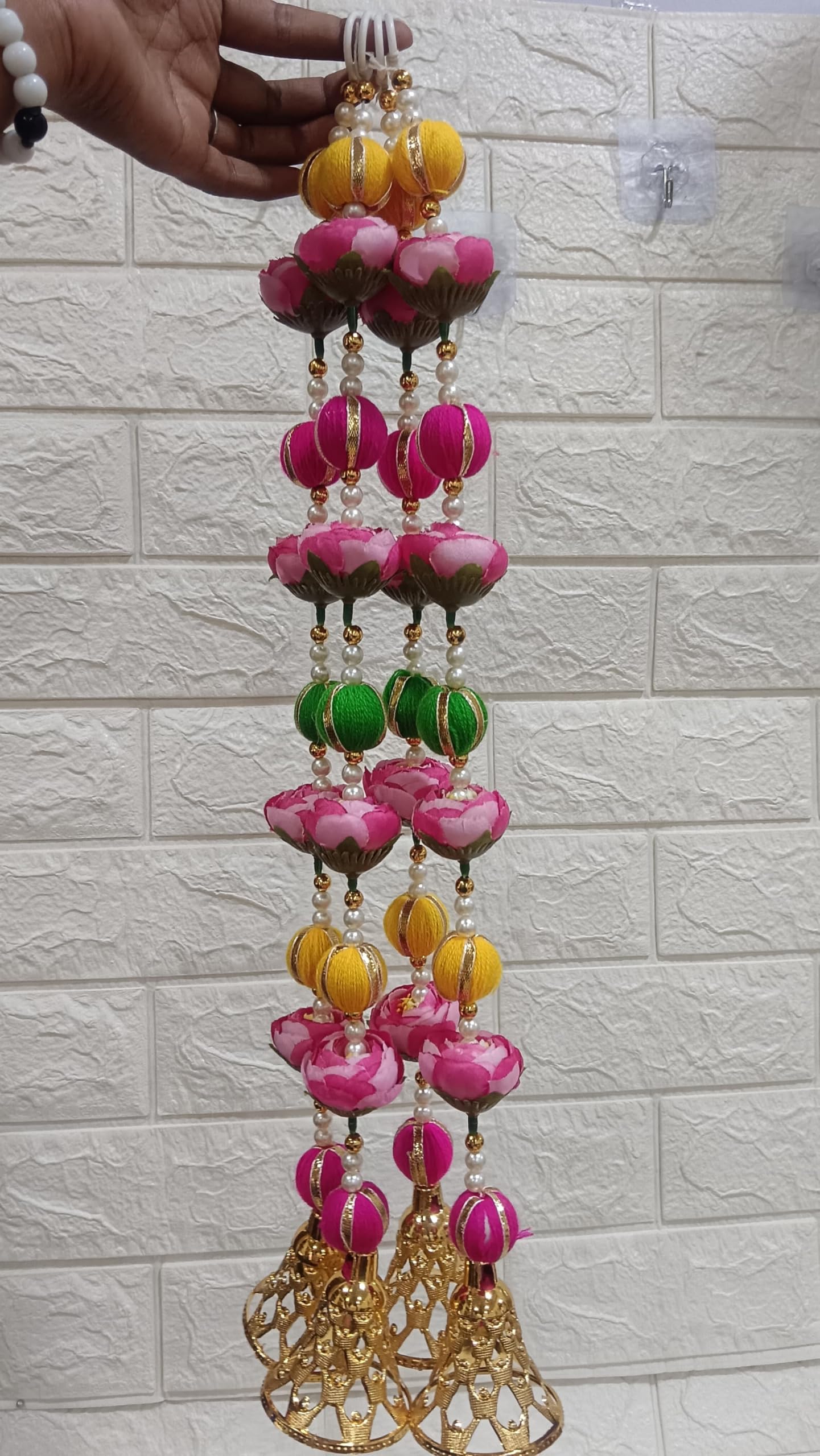 Nutts Decorative Handcrafted Artificial Flower Hanging | Multicolour Traditional Florel Hanging for Home and Office Decoration (FlowerH22)