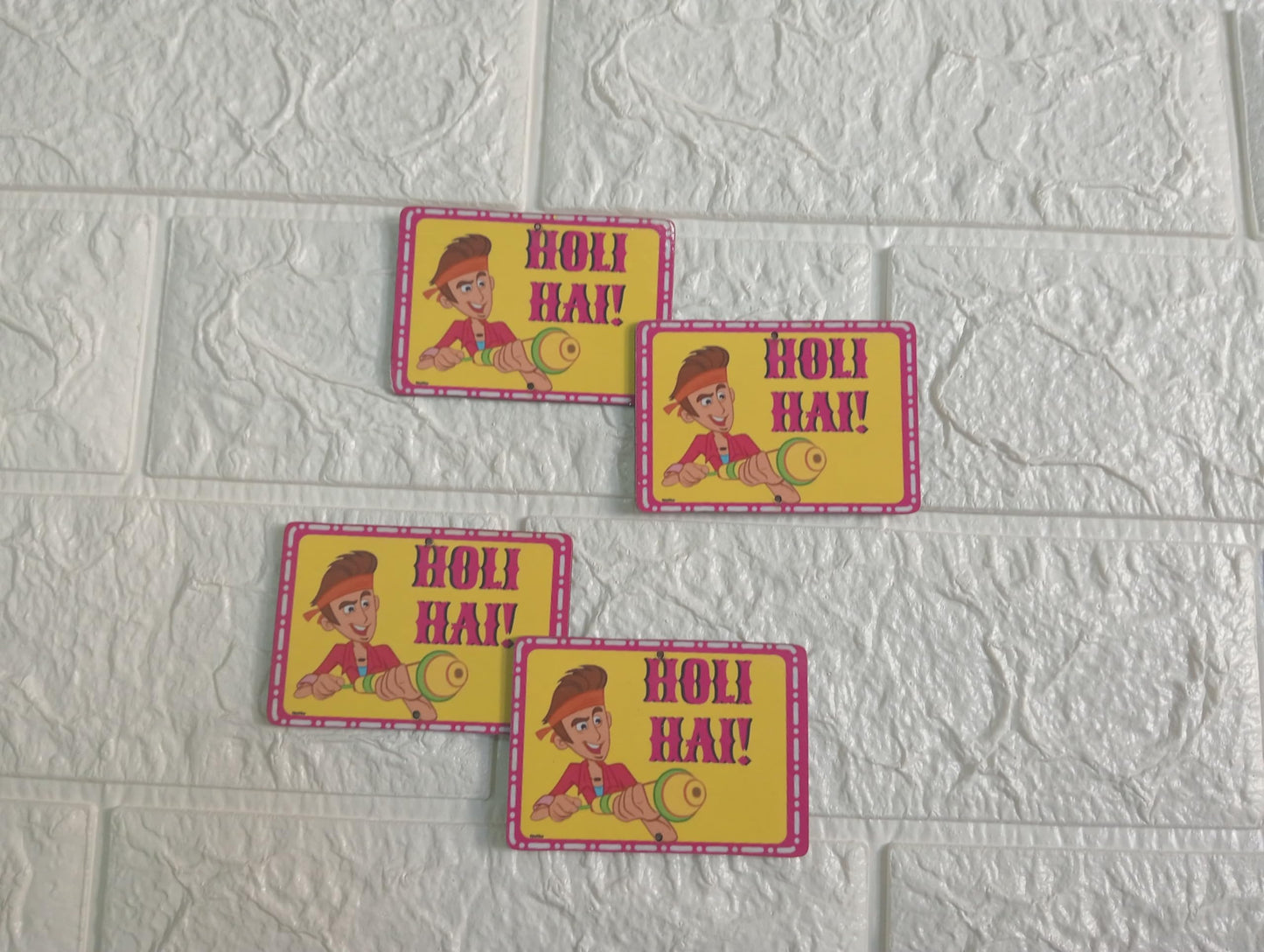 Nutts Theme Holi MDF Cutouts for Holi Decoration DIY Art Craft Wall Decor and Festival Decoration (Pack of 4) (RM-HM10)