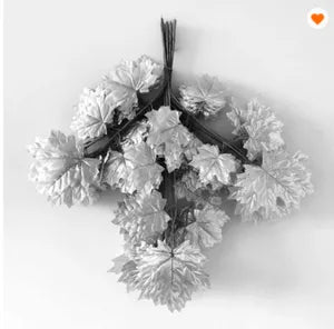 Silver Artificial Gold Maple Leaves Decorative Maple Leaves Fall Leaves for Home Events Decor ( 12 )
