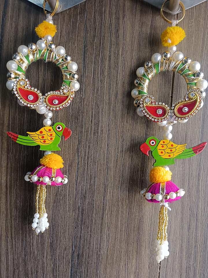 Chudi with Booti Parrot Hanging Perfect for Home Decoration | Ideal for Diwali Festivities | Enhance Your Space with Graceful Touches