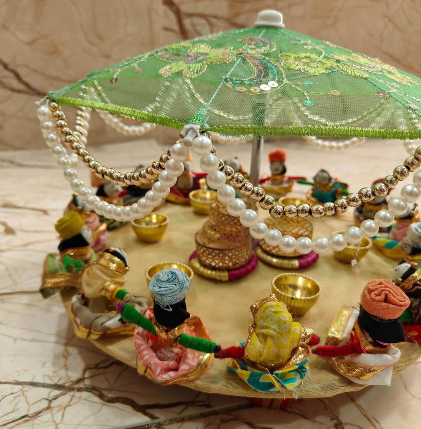 Nutts Royal Wooden God Singhasan Decorative Pooja Mandir Throne Sacred Idol Seat Traditional Temple Home Festival Worship Display Elegant Design (Singhasan23)