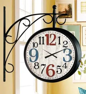 Antique Iron Inch Victoria Station Clock London Vintage Wall Clock Retro Wall Clock Double Sided Wall Clock Antique Clock