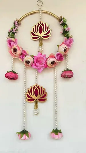 Peony Flower & Cardboard Lotus Latkan & Moti Chudi Hanging, for Diwali Decoration, Home Decoration and All Festival Decor (1)