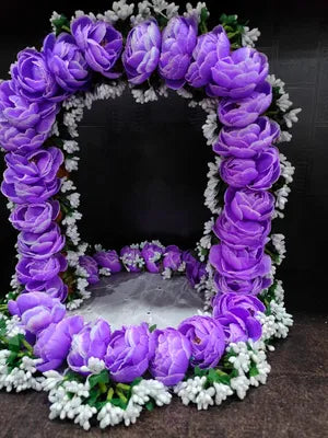 Handmade Artificial Peony Flower with Pollens Decorative Throne (Singhasan) for Idols, Gifts Party Suppiles Home Decor Wedding Decorations