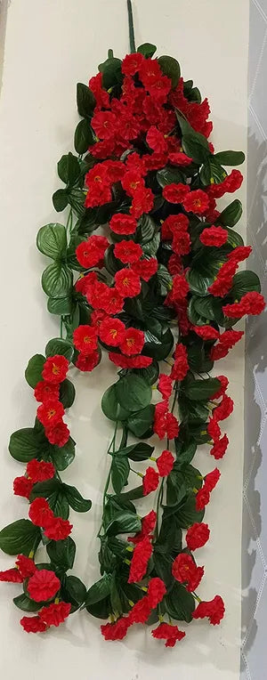 Red Artificial Hanging Daffodil Flower Vine for Indoor and Outdoor Decoration (33 inch)