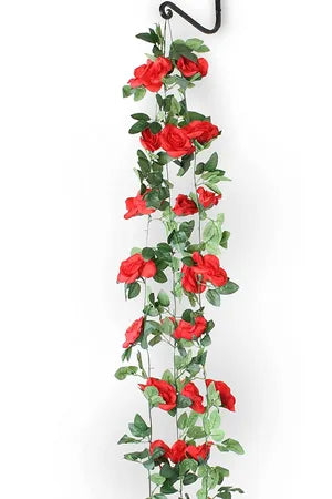 Red Artificial Flower Vine Hanging Silk Rose Garland for Wedding Venue Backdrops Flower Walls Photo Background Bridal Showers Baby Showers and Event Decor