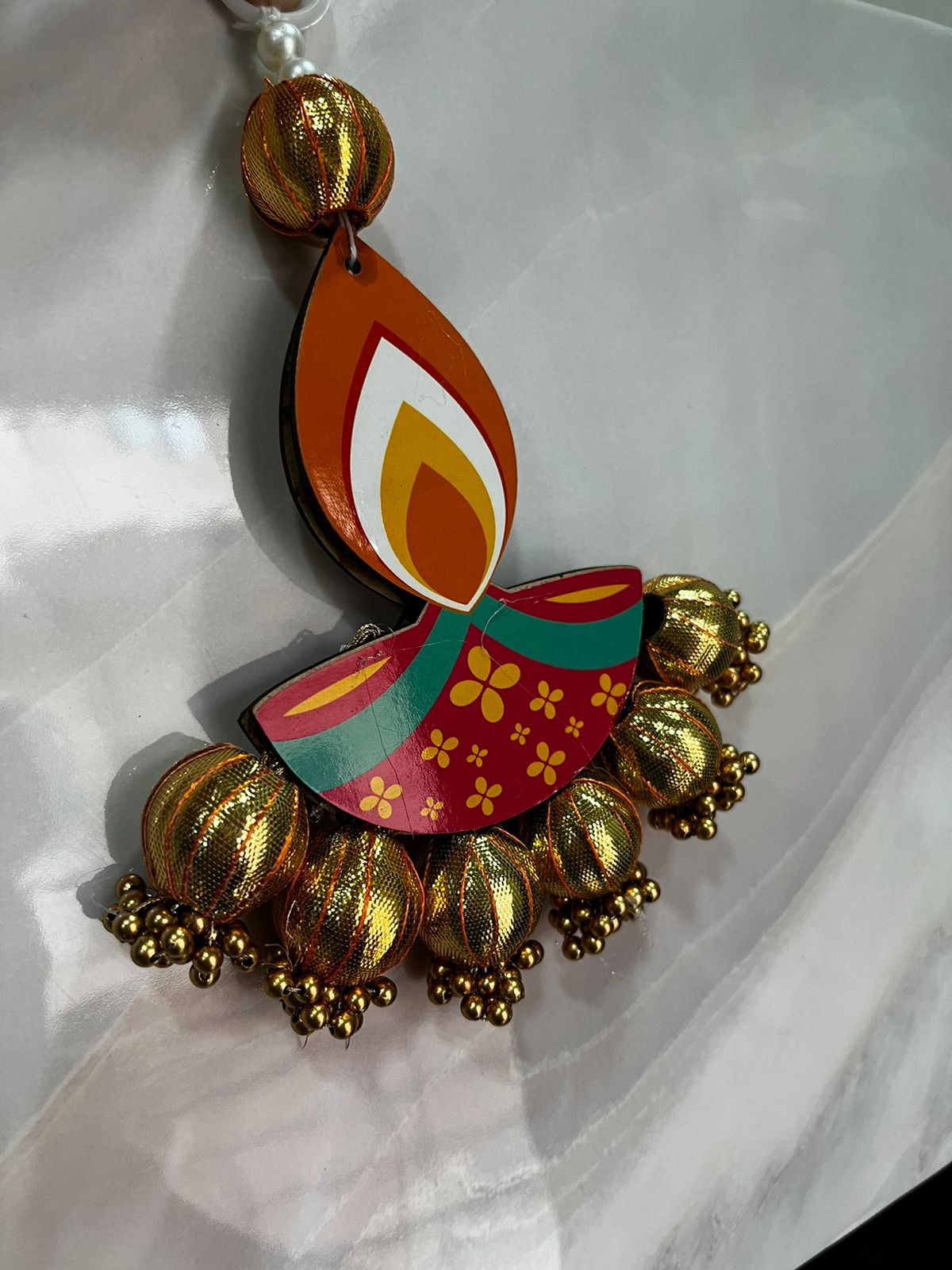 Main Door entrace Wall Hanging,Toran with Diya Gota Ball Hanging Traditional,Wall Hanging and Home Decoration Pack of 6 (SMALL95)