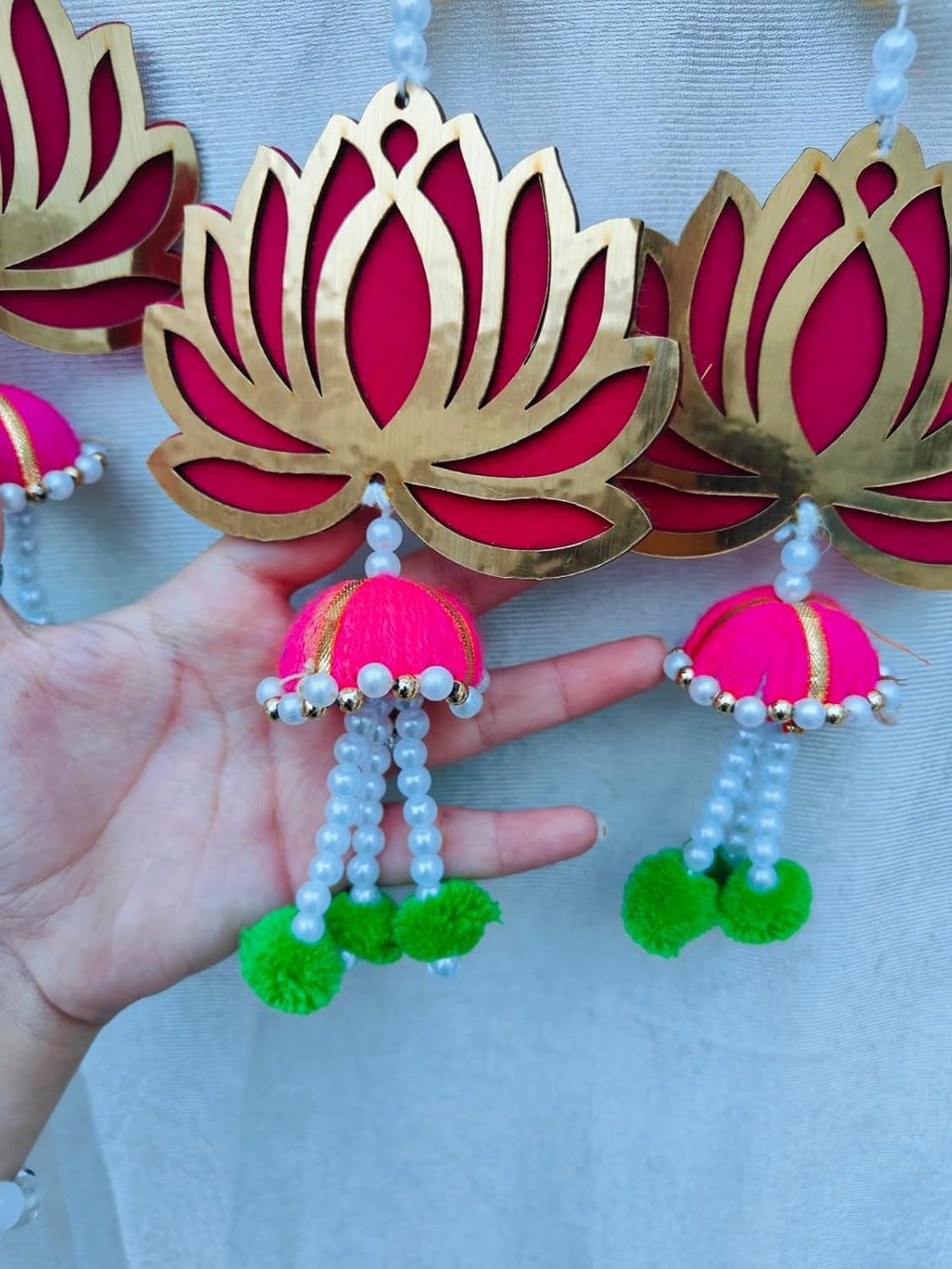 Nutts Lotus Wall Hanging Perfect For Divine Home Decoration Enhances Spiritual Ambiance Ideal For Mandir Pooja Room And Festive Interior Styling