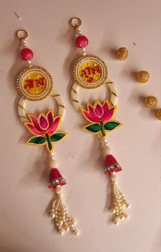 Nutts Handmade Hanging for Home Decorative Wall Hanging | Diwali Festival Pooja Room Entrance Door Pack of 2 (Small186)