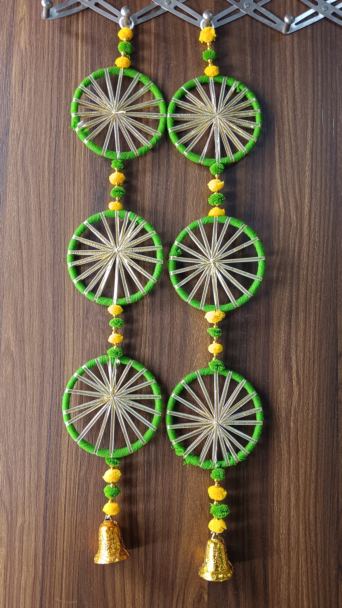 Nutts Handmade Multicolour Pom-Pom Toran | Traditional Moti and Jaal Chudi Toran for Home Decor | Decorative Pom-Pom Hanging for Home Entrance (PMPMT26)