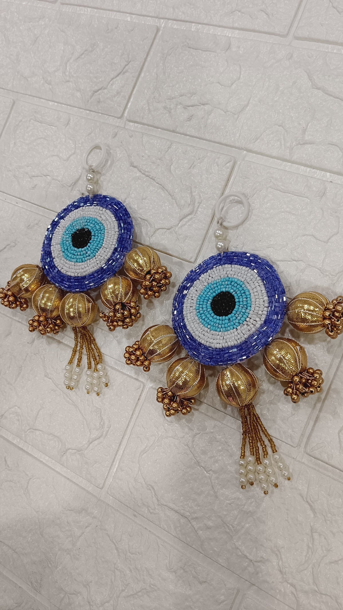 Nutts Handmade Evil Eye Shubh Labh Hanging for Positive Energy and Good Luck (Pack of 2)