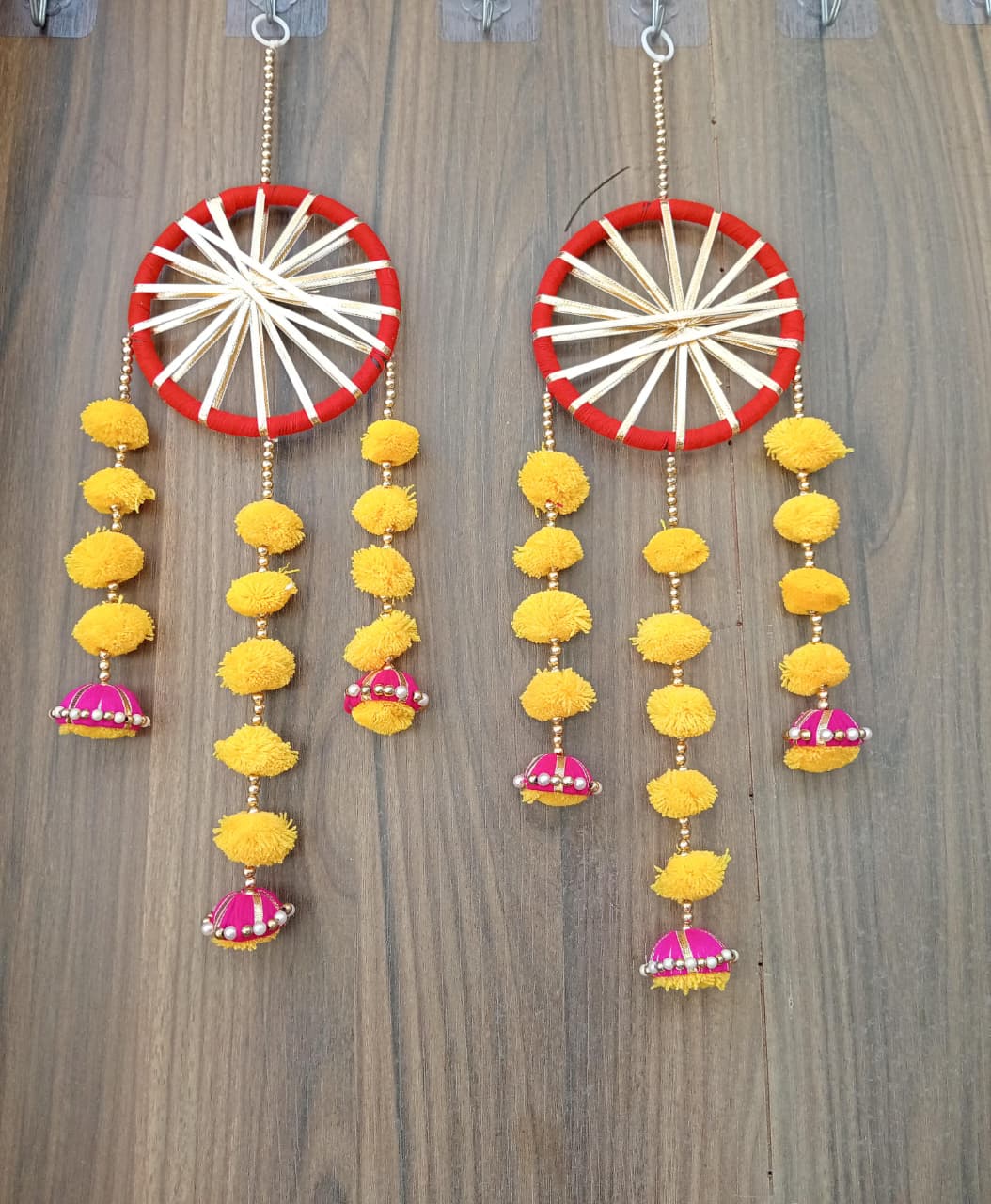 Nutts Decorative Multicolour Pom-Pom Toran | Traditional Toran for Home Decor | (PMPMT19)