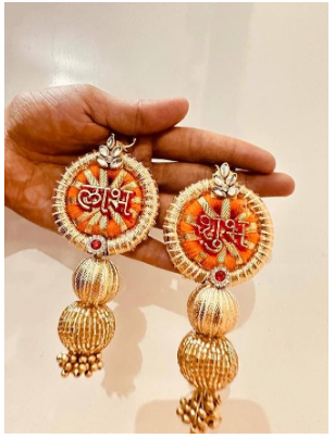 Nutts Decorative Handmade Traditional Tlight and Small Hanging Set for Decoration Multicolour Hanging Shubh-Labh Toran for Festive Decor (Set of 1) (SMALL67)