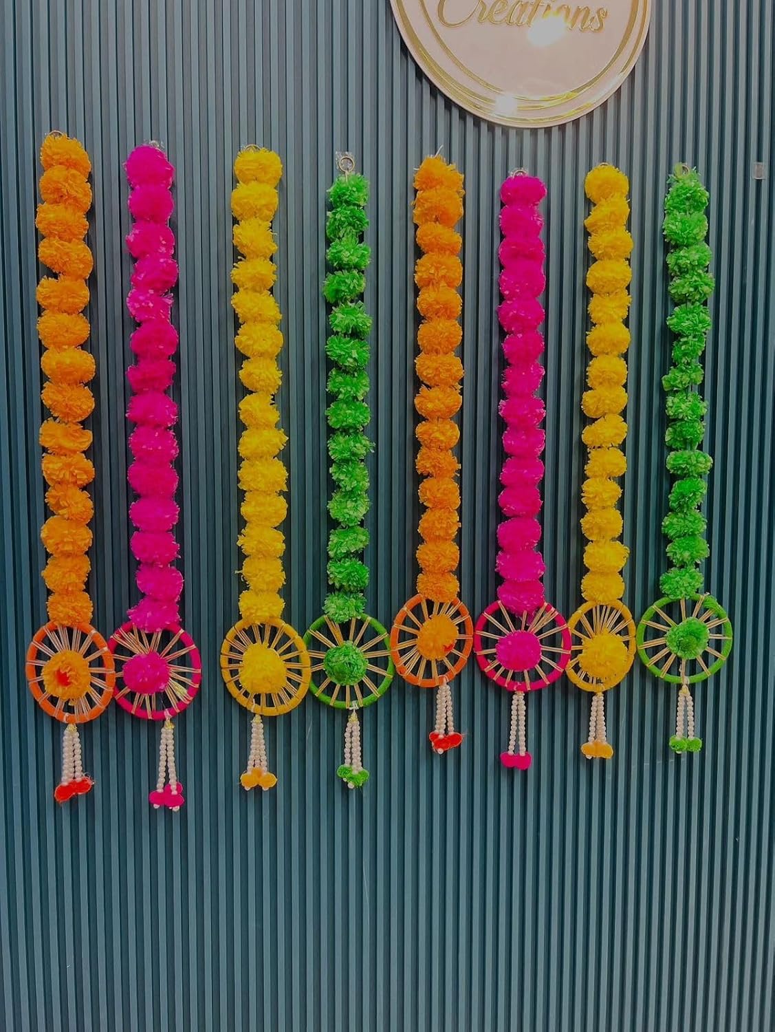 Nutts Traditional Decorative MultiGenda Jaal Chudi Latkan Hanging Wall Hanging for Main Door Wall Hanging Perfect for Home & Office Decor (Pack of 4) (PMPMT106)