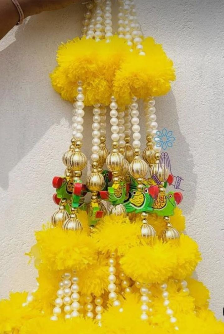 Nutts Decorative Artificial Floral Toran with Latkan | Traditional Indian Door Hanging for Home, Festival, Pooja & Diwali (Pack of 4) (SMALL175)