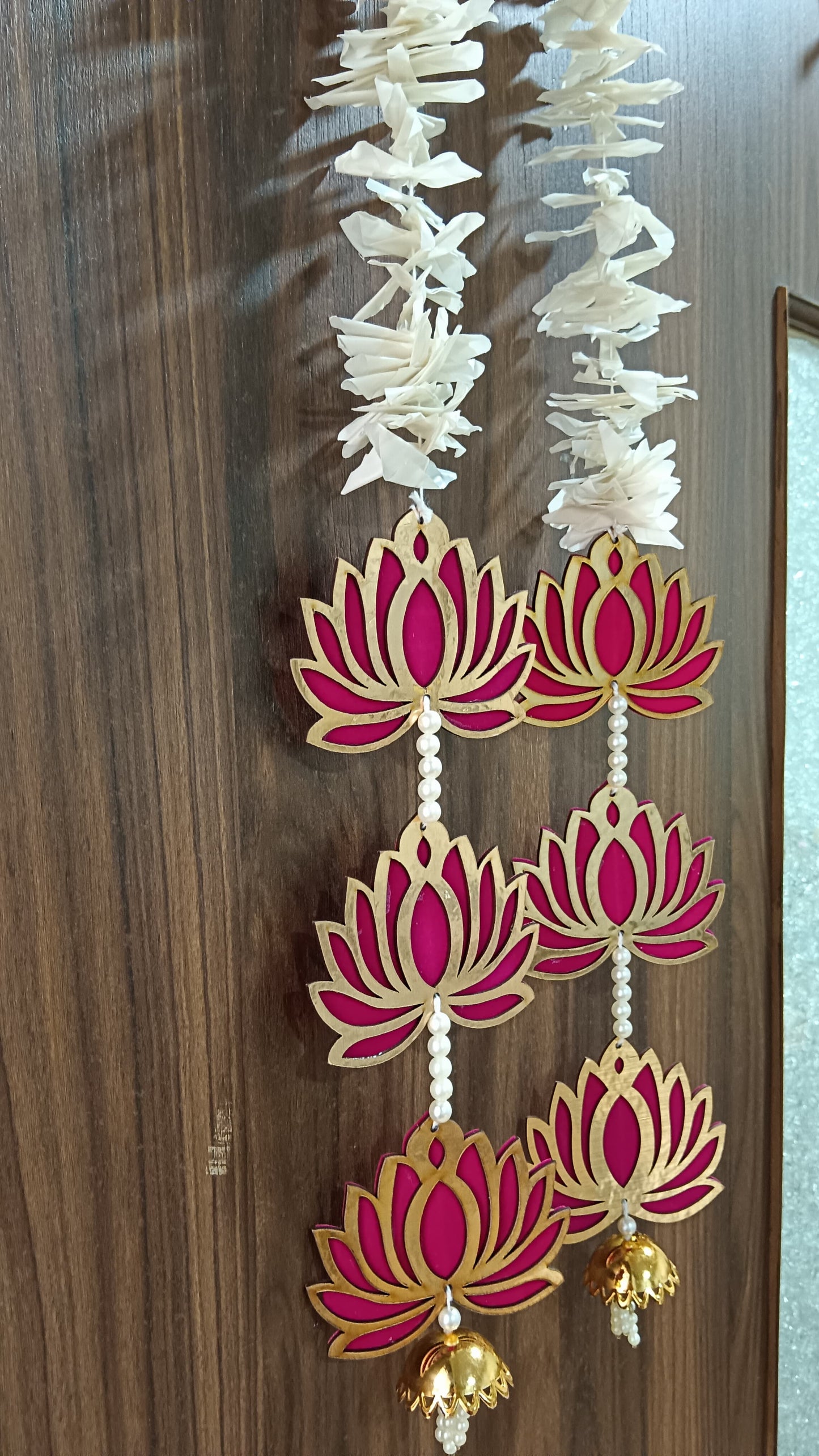 Nutts Lotus Hanging Decor Perfect For Festive Wall Decoration Enhances Home Interiors During Celebrations With Traditional Spiritual And Elegant Design