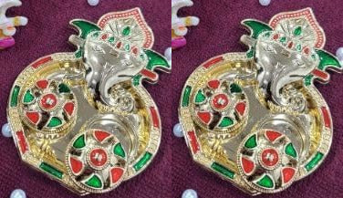 Nutts Decorative Pooja Thali Haldi Roli Chawal Holder Plate Gifts With Small Lord Set for Home & Office Decoration & Gifting (Ganesh Ji ) (PoojaP22-2)