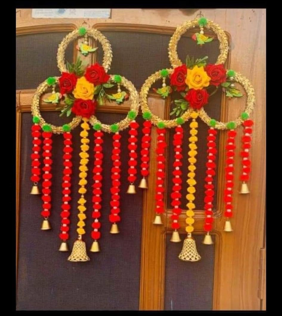 Nutts Handmade Hanging for Home Decorative Wall Hanging | Diwali Festival Pooja Room Entrance Door Pack of 2 (Small192)