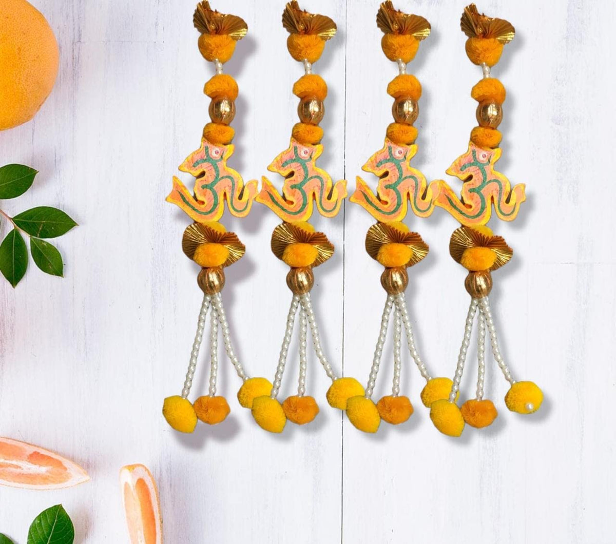 Click to see full view Product Image Product Image Product Image Product Image Nutts Handmade Om Door Hanging Decorative | Pom Pom Decorative Wall Hanging for Home Entrance Festival Pooja Decoration Pack of 4 (SMALL99)