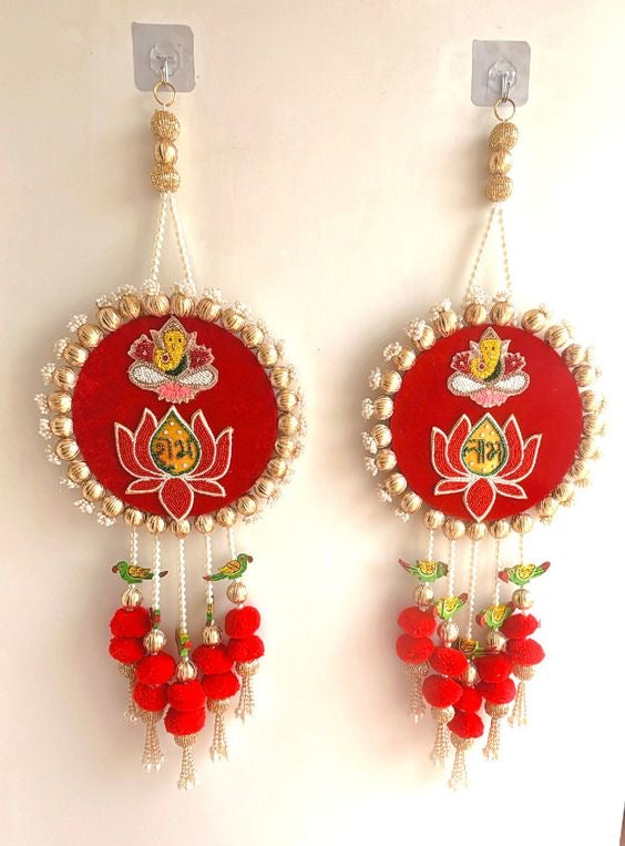Nutts Handmade Hanging for Home Decorative Wall Hanging | Diwali Festival Pooja Room Entrance Door Pack of 2 (Small187)
