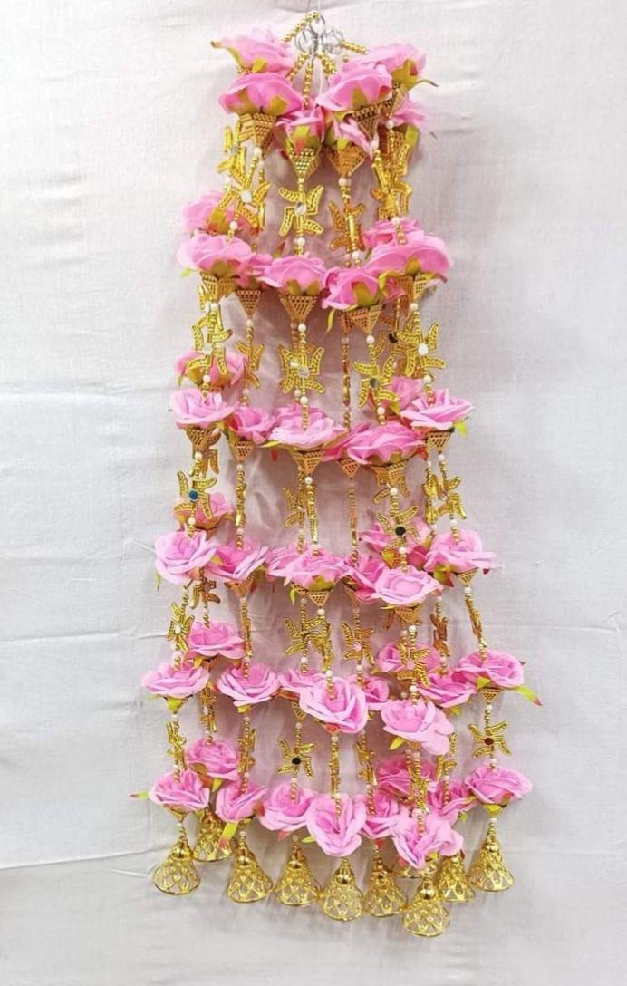 Nutts Handmade Decorative Paper Gajra Hanging | Flower Hanging for Home and Office Decor | Mogra Toran for Decoration (FlowerH37)