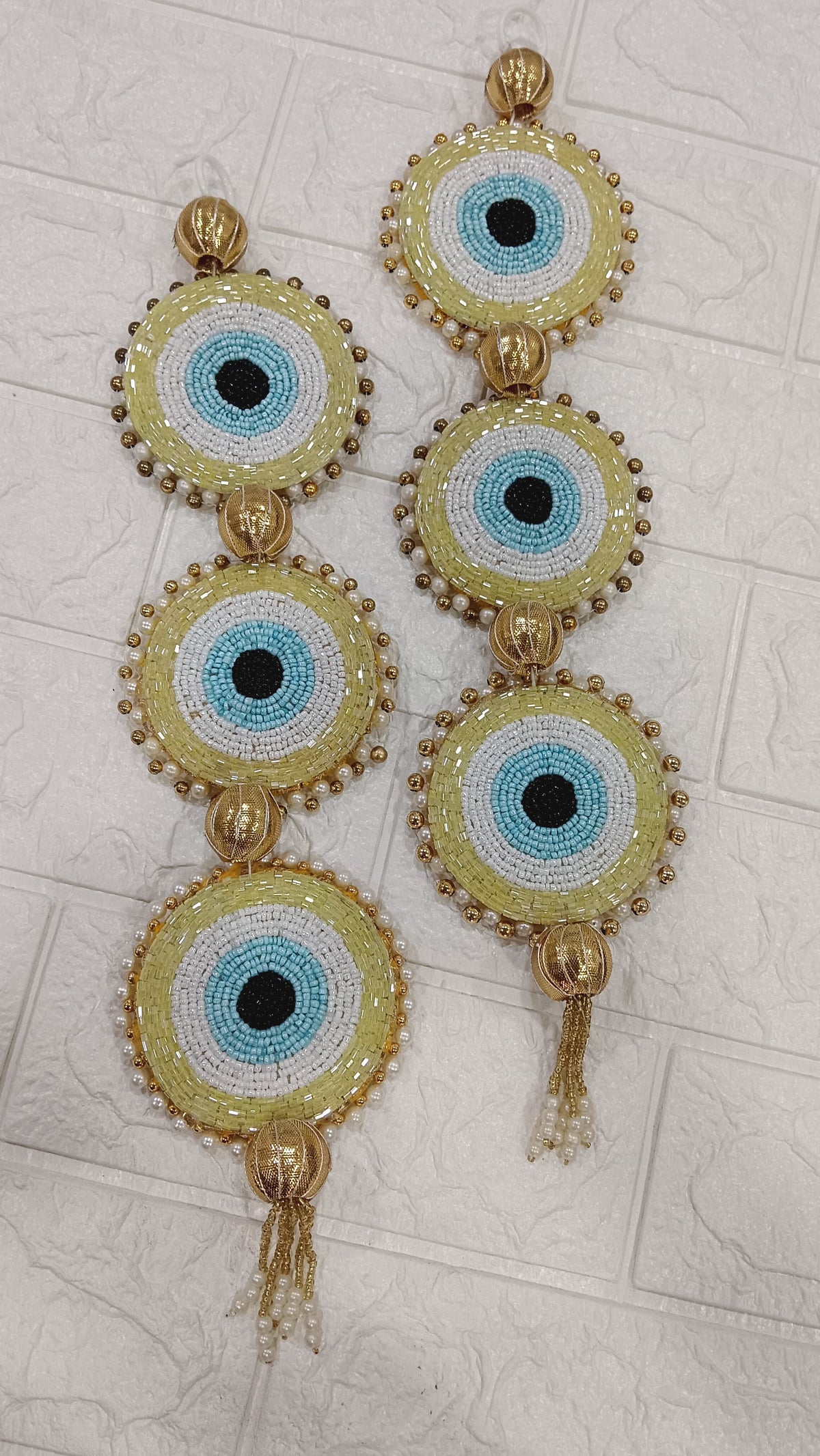 Nutts HandmadeEvil Eye Gota Ball, Latkan Hanging for All Festivals Protective Symbol for Positive Energy Perfect for Enhancing Your Celebrations (Pack of 2)