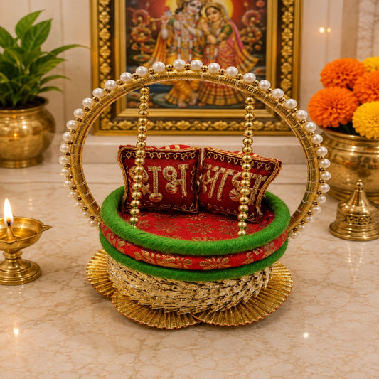 Art & Craft Thakur Ji Singhasan, Laddu Gopal Ji Singhasan for Puja Room, Janmastmi Decoration