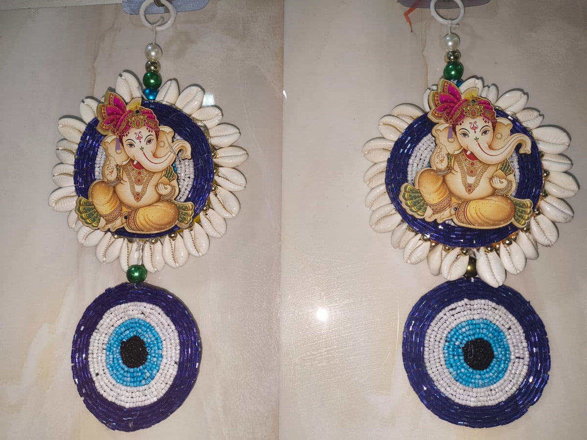 Nutts Traditional Decorative Shree Ganesh Ji Wall Hanging | Wall Hanging for Main Door | Garland Perfect for Home Decor | Enhance Your Space with Graceful Touches (Pack of 2)
