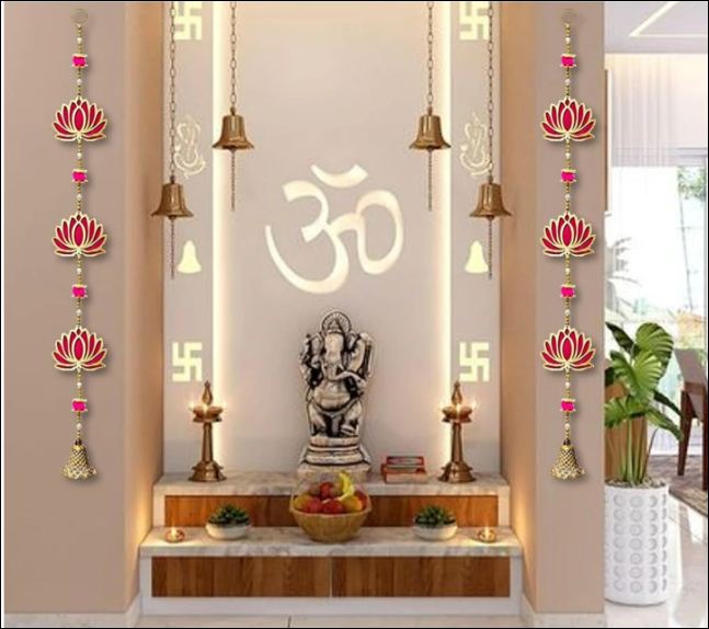 Nutts Lotus Hanging Decor Ideal For Spiritual Home Setup Enhances Peaceful And Calm Interior Perfect For Meditation Room Mandir And Yoga Space