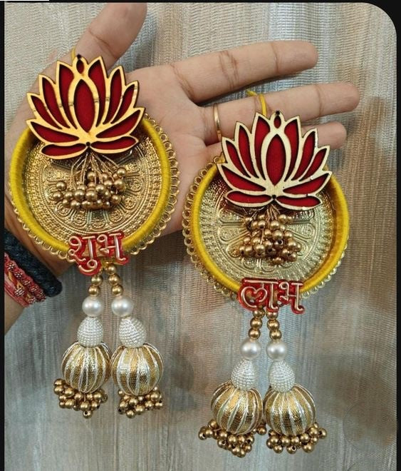 Nutts Lotus Wall Hanging Perfect For Traditional Wall Decor Adds Cultural And Spiritual Element Ideal For Home Temple And Festive Decoration