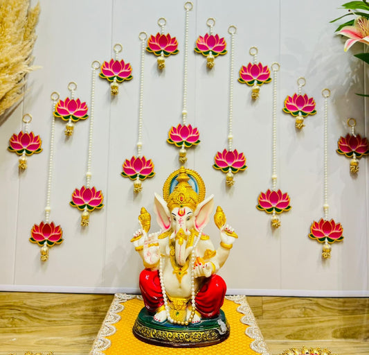Nutts Lotus Hanging Ideal For Festive Home Decoration Perfect For Diwali And Special Occasions Enhances Wall Decor With Traditional Design