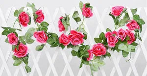 Pink Artificial Flower Vine Hanging Silk Rose Garland for Wedding Venue Backdrops Flower Walls Photo Background Bridal Showers Baby Showers and Event Decor