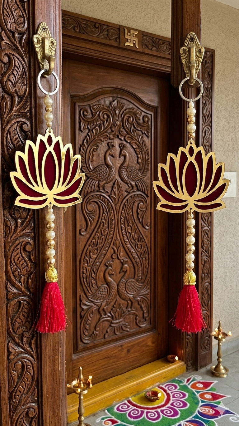 Nutts Lotus Hanging Decorative Accent Adds Charm And Elegance Perfect For Living Room Bedroom And Hallway