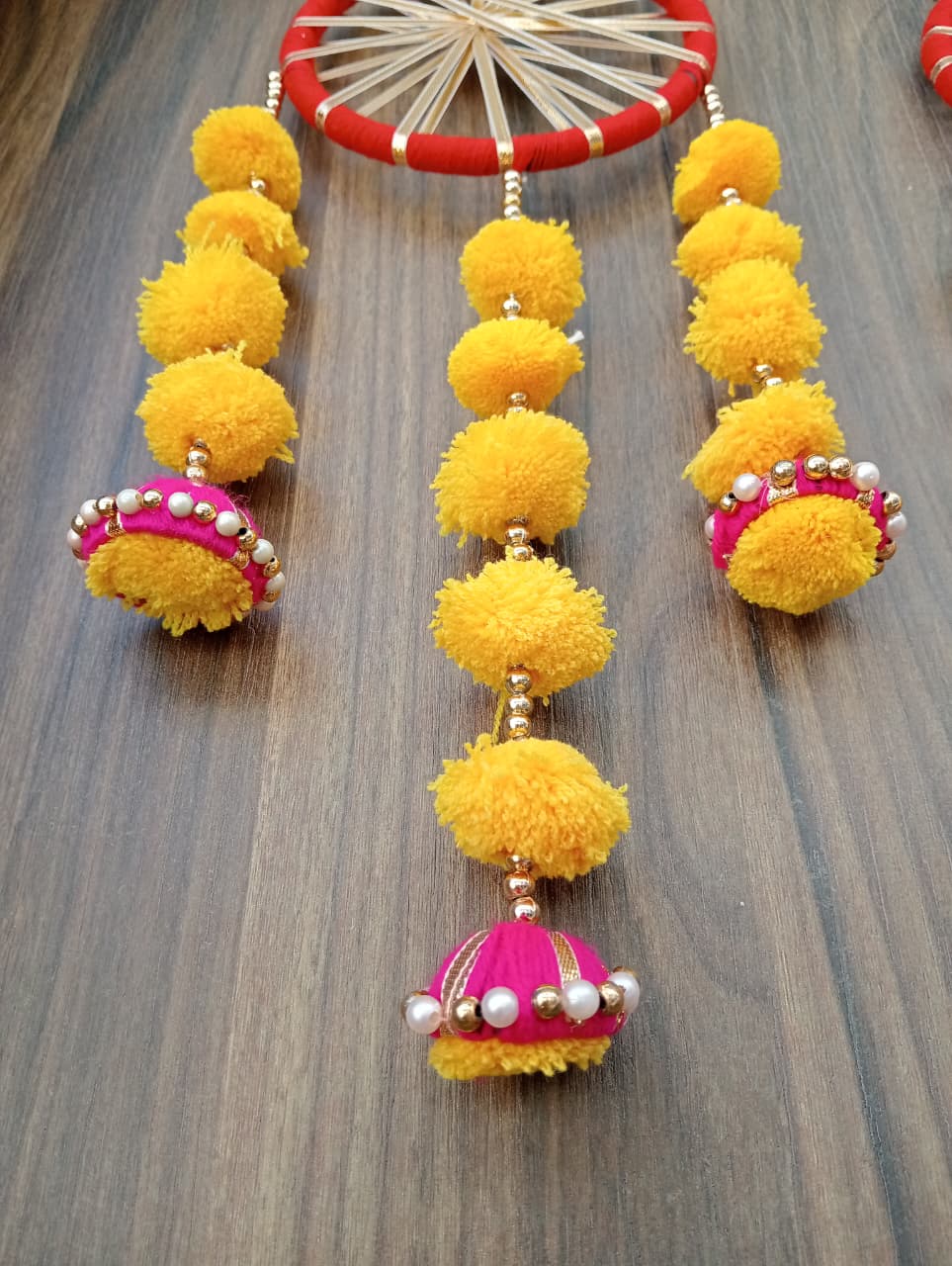 Nutts Decorative Multicolour Pom-Pom Toran | Traditional Toran for Home Decor | (PMPMT19)