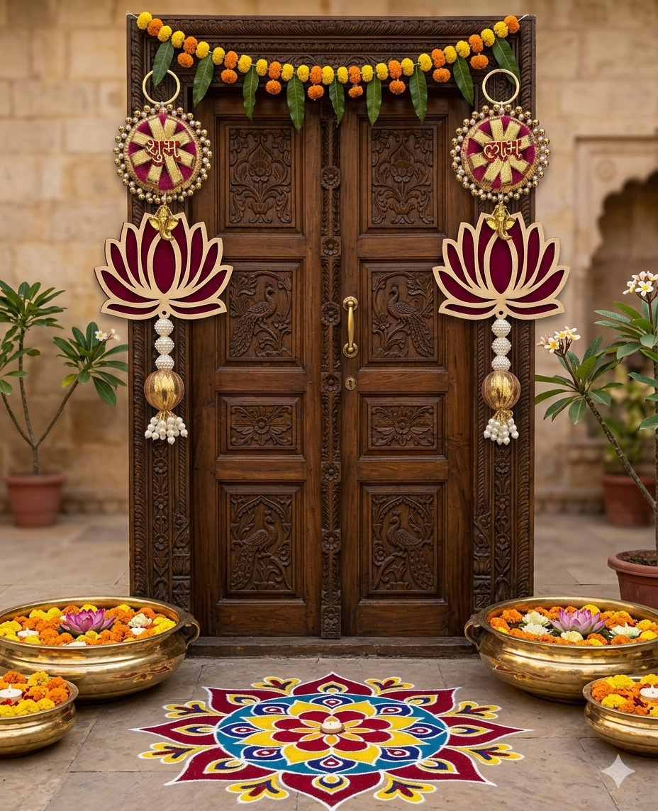Nutts Lotus Wall Hanging Ideal For Spiritual Home Setup Enhances Peaceful Interior Perfect For Meditation Room And Yoga Space