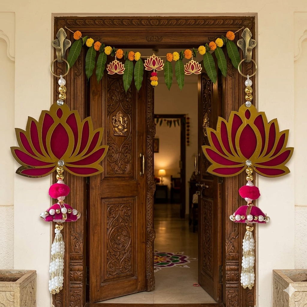 Nutts Lotus Hanging Ideal For Living Room Wall Styling Enhances Interior With Artistic Lotus Design