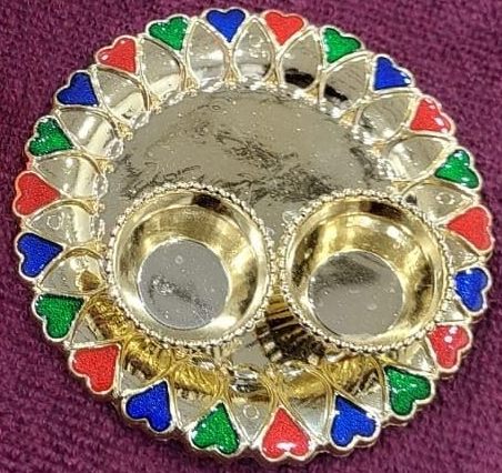 Nutts Decorative Pooja Thali Haldi Kumkum Chandhan Holder Plate Gifts With Small Lord Set for Home & Office Decoration & Gifting (Ganesh Ji) (PoojaP15-2)